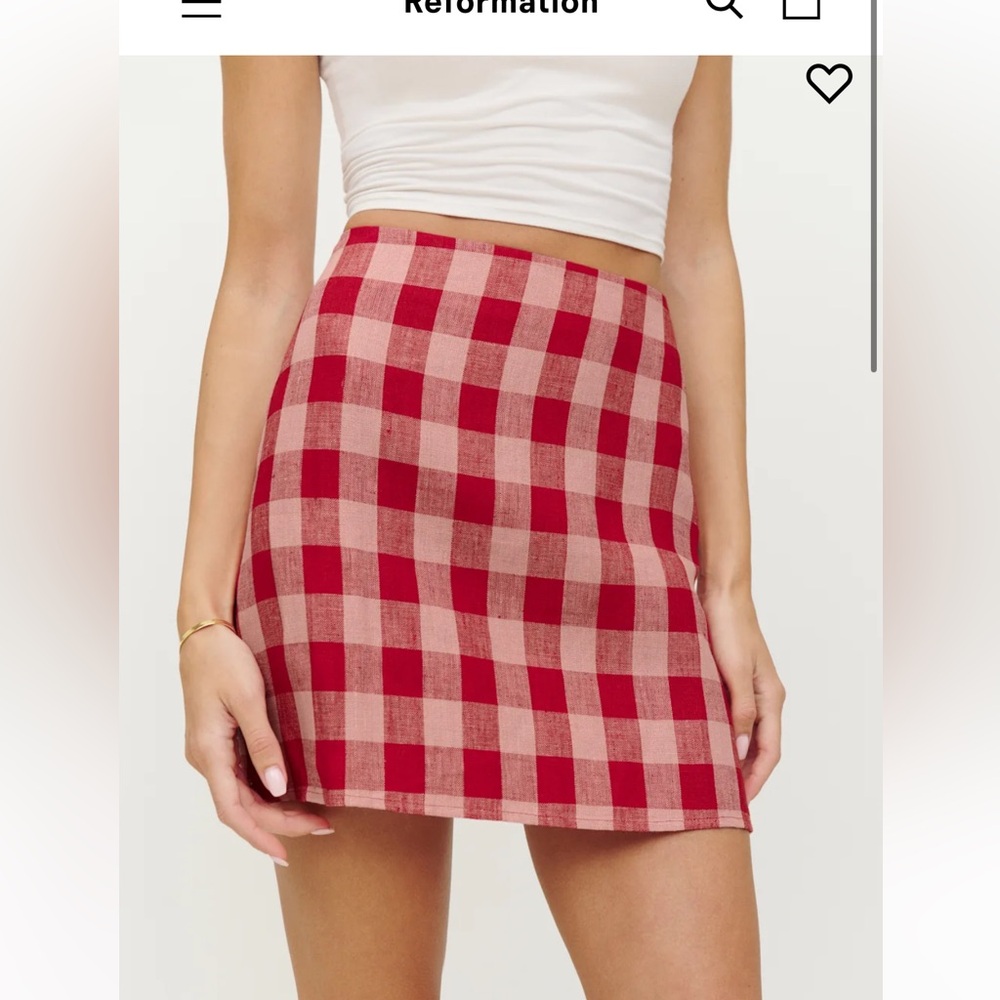 NWT Reformation Veranda Checkered Mini Skirt Size XS